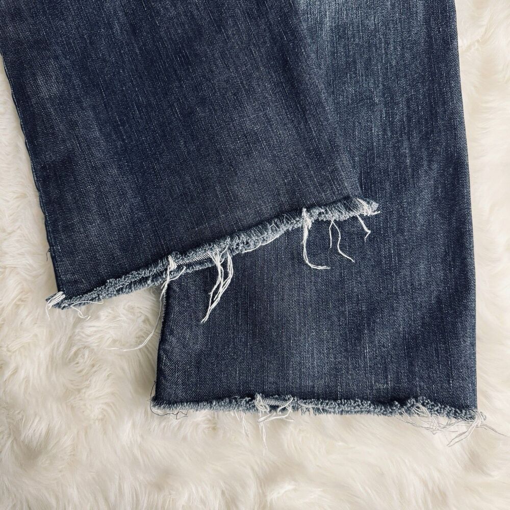Silver Jeans Lola 17” Straight 32 (34x29) Altered Blue Distressed Denim Womens - Picture 7 of 11